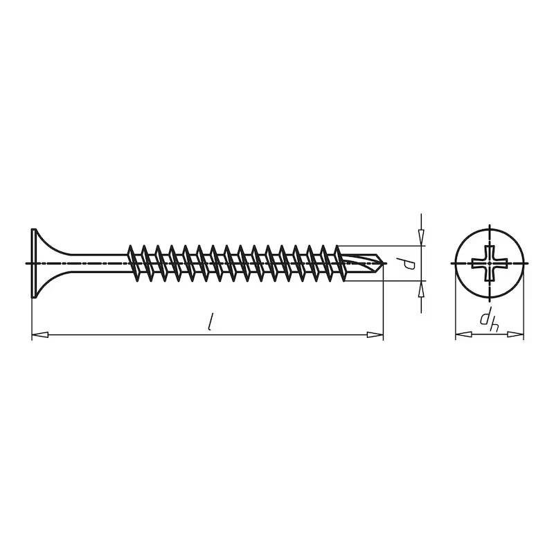Vidhë gjipsi-v.shp.-metal-H2-PRO-Line-3,5x35/25